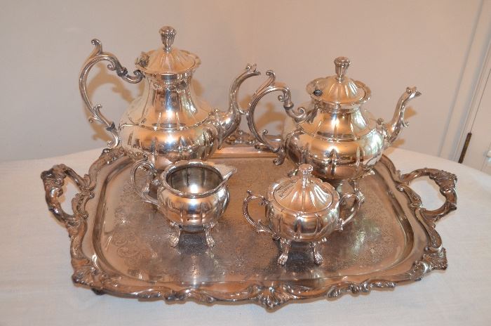 Eaton silver-plate tea set