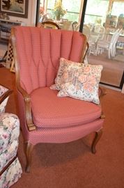 upholstered Queen Anne style chair