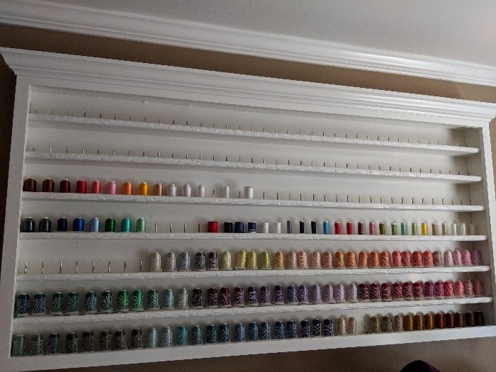 ENORMOUS spool holder/organizer and various colors of thread