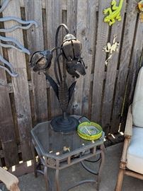 Patio Furniture set, end table and lamp