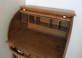 Interior of roll-top desk