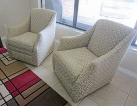 Matching occasional swivel chairs (Haverty's label)