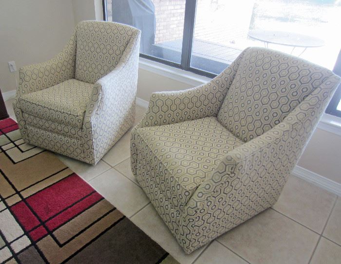 Matching occasional swivel chairs (Haverty's label)