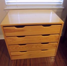 One of short two chests with hand pull drawers