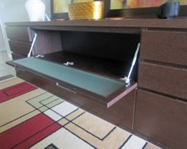 Open cabinet in console/credenza