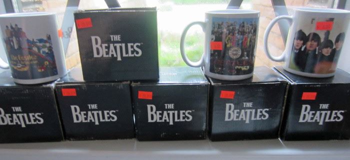 Collectible Beatles "song" mugs