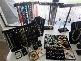Some of costume jewelry (some sterling)
