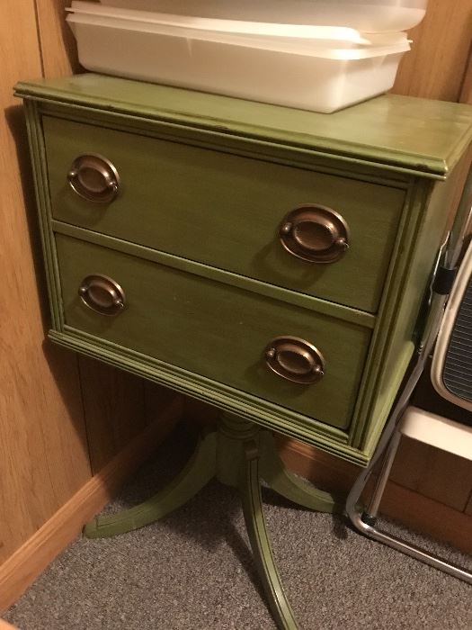 Fun and funky green pedestal cabinet
