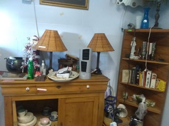 More table lamps on top of this vintage cabinet$15 for the pair
