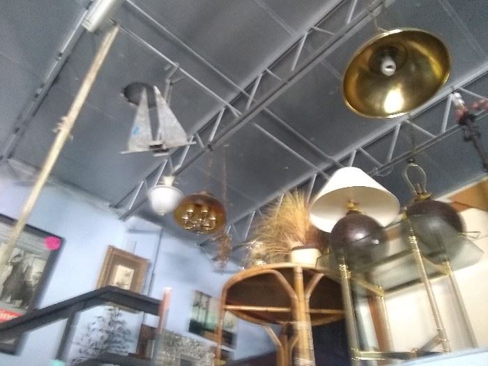 More hanging lamps including the one shown brass $25