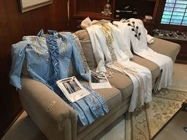 Exact replicas of Elvis concert suits, great for collectors and impersonators.