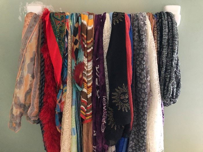a  ton of  designer scarfs some with tags