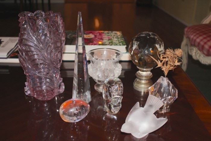 Decorative Items throughout including Lalique