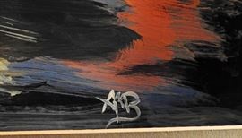 Sunset Oil on Paper Painting 11.50x17.50