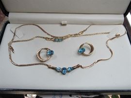 14kt Gold Aquamarine 5pc. Set