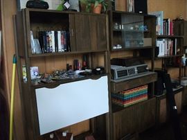 Cabinets, Stereo, Surround Sound, Books, CD's, and DVD's.