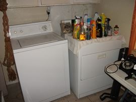 Washer and Dryer. Cleaning Supplies