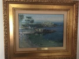 Thomas Kincade numbered print with oil detail