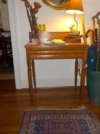 Tiger maple one drawer stand