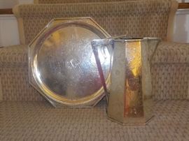 Bailey, Banks and Bittle sterling tray and pitcher. WOW!!!