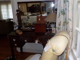 19th c dressing table and slipper chair