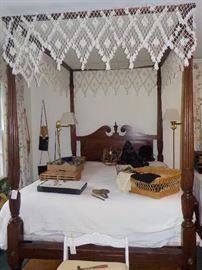19th c tester bed and hand made canopy