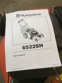 •	Husquavarna 22” cut lawnmower w/bagger