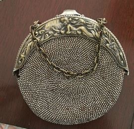 steel bead purse with mermaid frame
