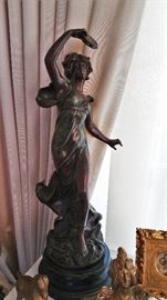 art nouveau dancing maiden statue