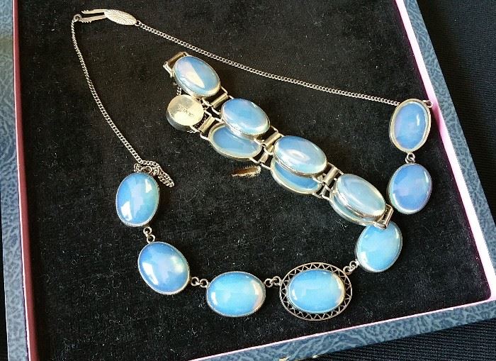 moonstone necklace and bracelet