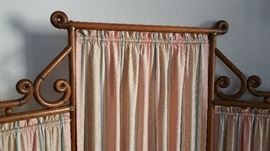 fantastic Victorian bent oak 3 panel screen, great condition