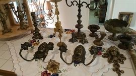 Egyptian revival candle sconces