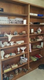 misc items - milk glass, jewelry boxes and sorting boxes - misc