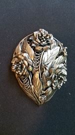 signed Carl Ove' sterling large brooch