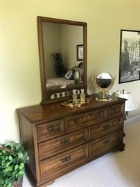 Matching dresser with mirror