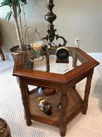 Glass top side table