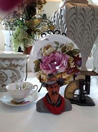 Actual size of Michael Gorman cowboy together with The Gem Postal Scale