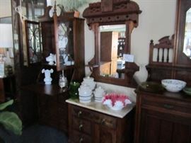 Antique marble top German dry sink