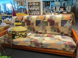 Futon and stained glass light