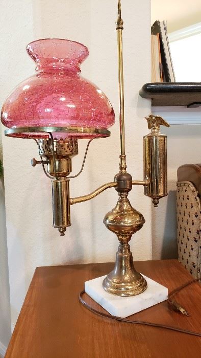 Vintage Student lamp with eagle finial