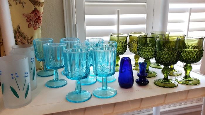 Glassware, blue glass
