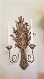 Mid Century Sconce, Ethan Allen Wheat Sconce