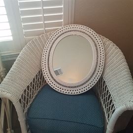 Wicker Chair, Wicker Mirror