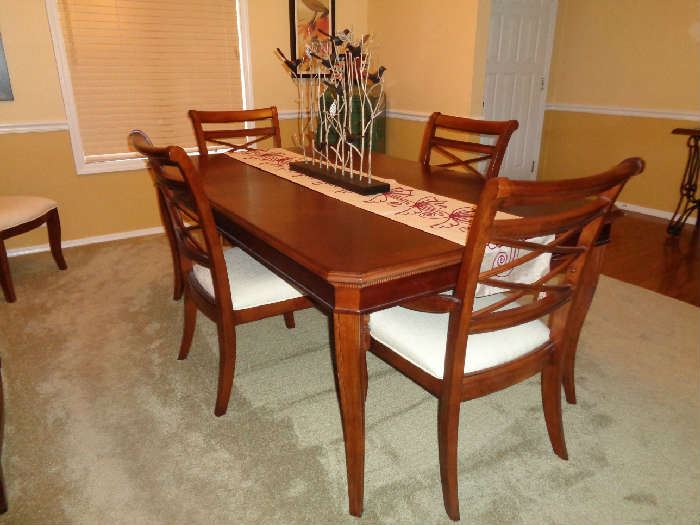 formal dining table w/6 chairs, & leaf