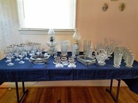 60+ Pieces Clear Glass & Crystal: http://www.ctonlineauctions.com/detail.asp?id=740415