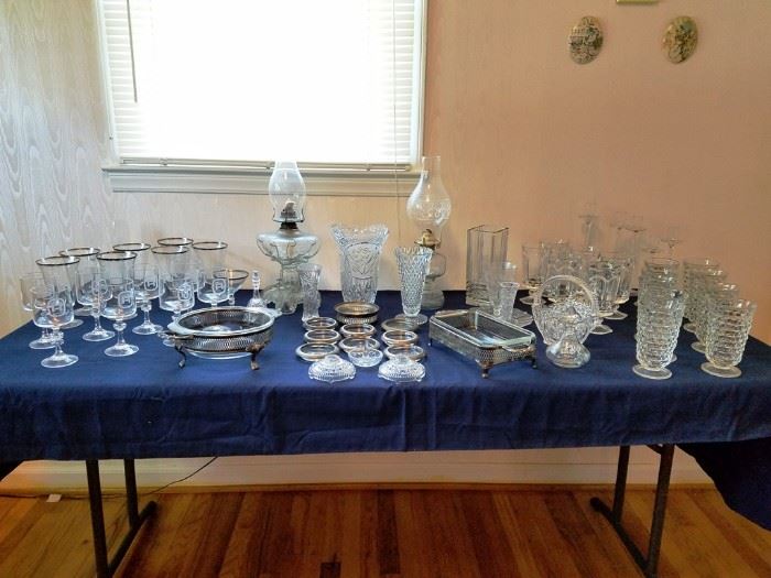 60+ Pieces Clear Glass & Crystal:      http://www.ctonlineauctions.com/detail.asp?id=740415