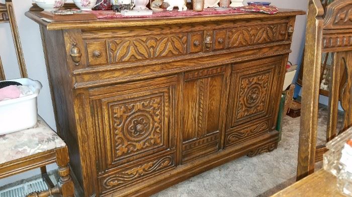 Love this early Century Detailed Credenza Buffet/Side Chest