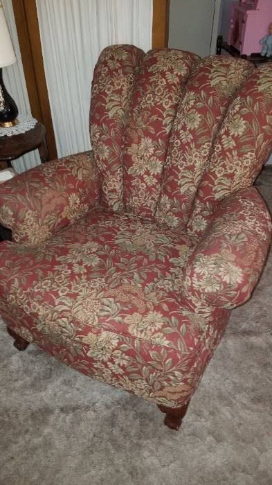 Rust/Red Floral Chair by LaZBoy England