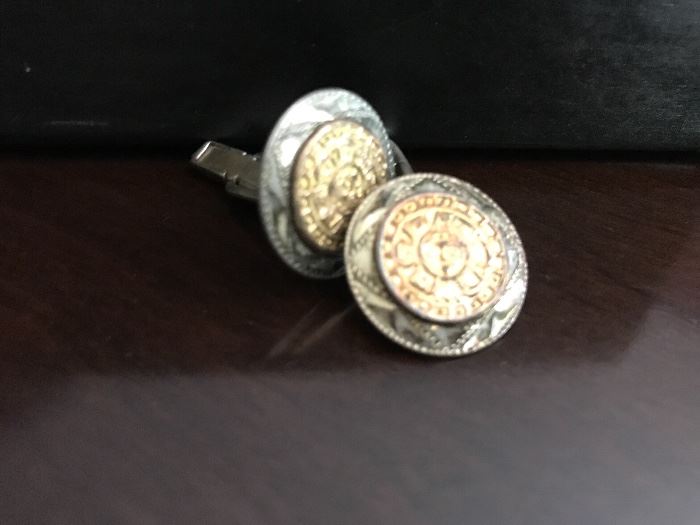 14k and silver cuff links 
