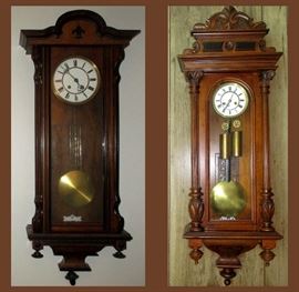 2 Beautiful Antique Wall Clocks 
